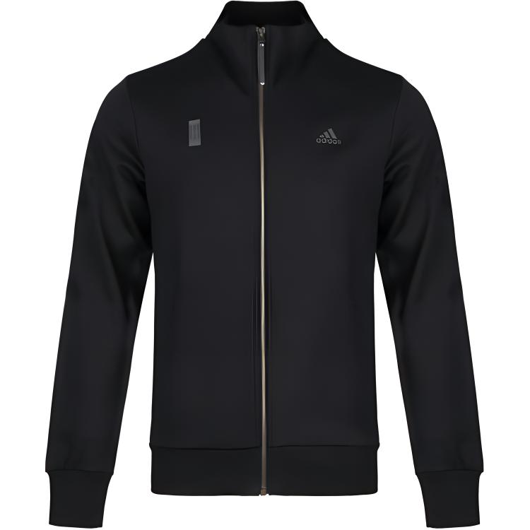 adidas Black Full-Zip Jacket with Logo Print and Ribbed Hem DW4669