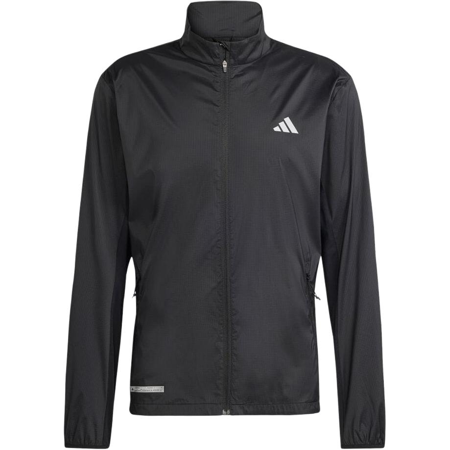 adidas Black Full-Zip Track Jacket with Lettering Design IL7185