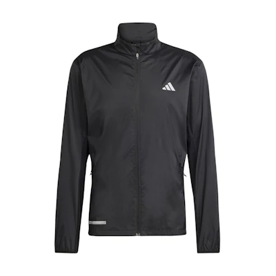 adidas Black Full-Zip Track Jacket with Lettering Design IL7185