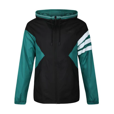 adidas Black Green Colorblock Zip-Up Track Jacket DW8098