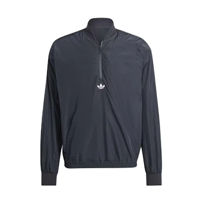 adidas Black Half-Zip Jacket with Solid Logo Print HZ0733