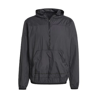 adidas Black Half-Zip Pullover Hoodie Jacket with Kangaroo Pocket GQ6265