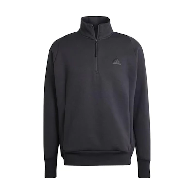 adidas Black Half-Zip Sweatshirt with Letter Print Design IR5218
