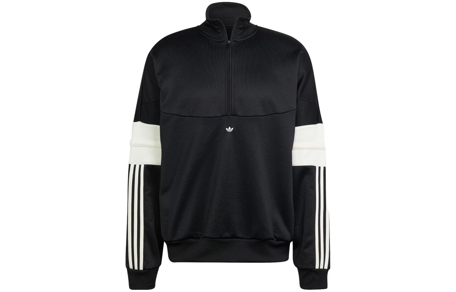 adidas Black Half-Zip Track Jacket with Embroidered Logo (Japan Edition) H47046-JAPAN