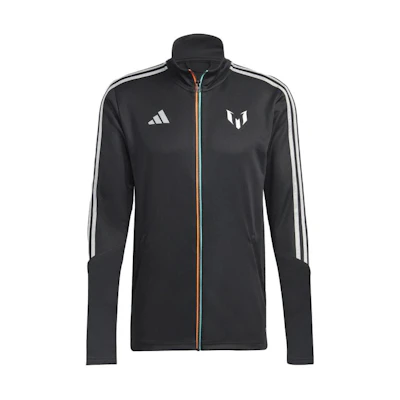 adidas Black Half-Zip Track Jacket with Logo Stripes and Solid Design HR4354