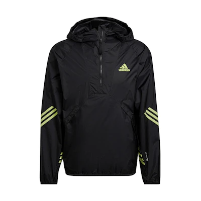 adidas Black Half-Zip Training Jacket with Striped Logo Design H65744