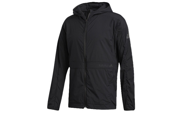 adidas Black Hooded Windbreaker Jacket FT2783