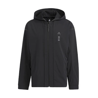 adidas Black Hooded Woven Jacket Casual Sportswear HM2946