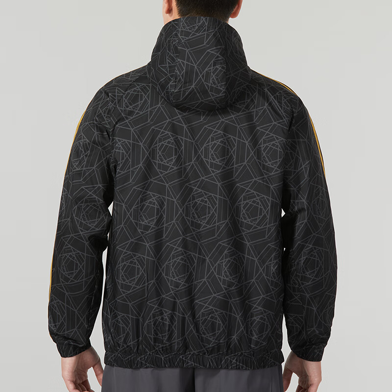 adidas Black Hooded Woven Jacket with Side Stripes IA8526 圖 4