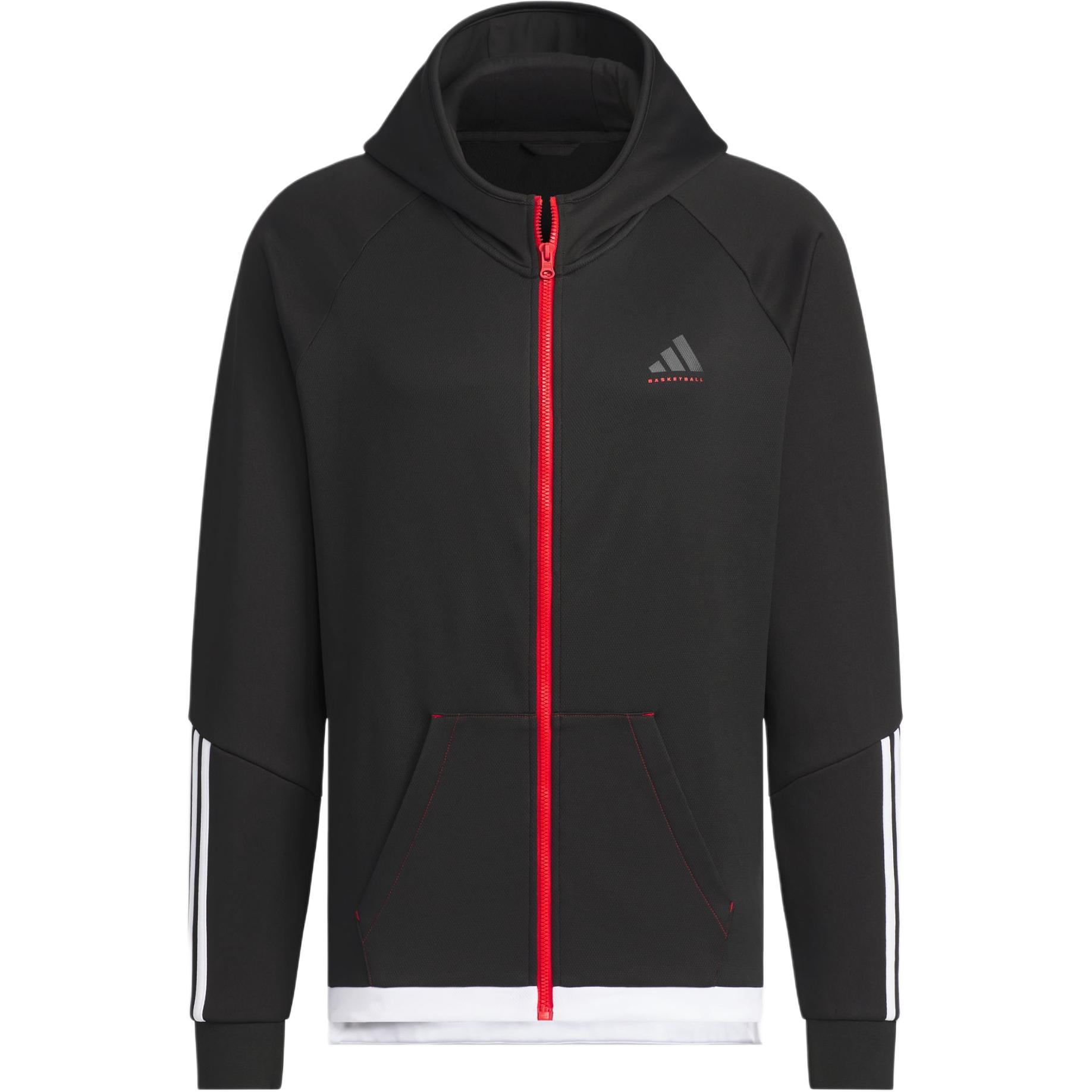adidas Black Hooded Zipper Fashion Jacket JL7586