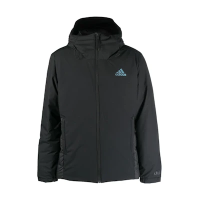 adidas Black Hoodie Full-Zip Jacket with Logo Chest Print GT6580