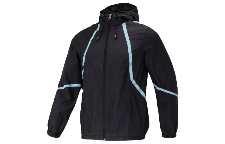 adidas Black Hoodie Jacket with Back Print - Casual Windbreaker FL4425
