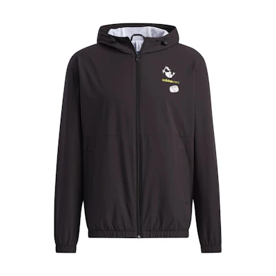 adidas Black Hoodie Jacket with Cartoon Letter Print Design H45093