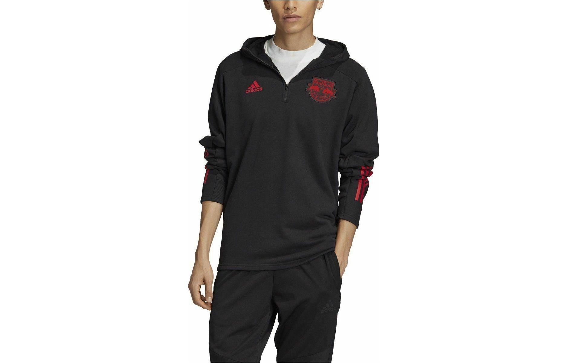 adidas Black Hoodie Jacket with Logo and Stripe Print Design FI1440