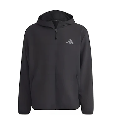 adidas Black Hoodie Jacket with Logo Print Long Sleeves IB8144