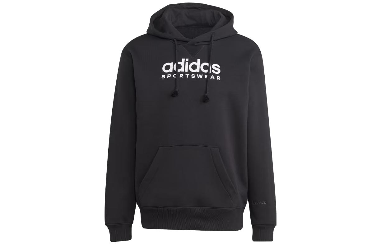 adidas Black Hoodie Pullover with Logo Casual Long Sleeve IC9771