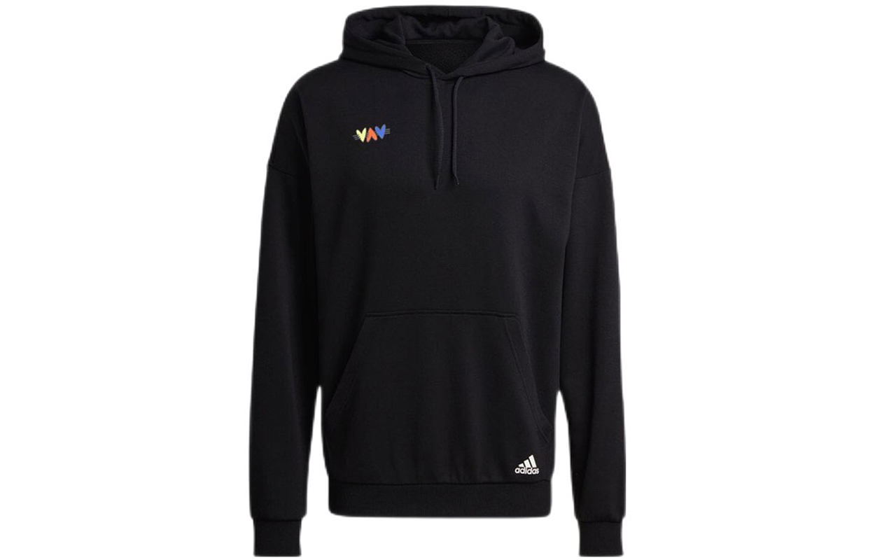 adidas Black Hoodie with Back Logo Print, Sport Style H61133
