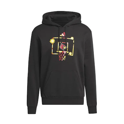 adidas Black Hoodie with Chest Bird Print and Drawstring IS6167