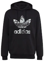 adidas Black Hoodie with Chest Logo Print and Drawstring American Style HK2803 adidas Black Hoodie with Chest Logo Print and Drawstring American Style HK2803
