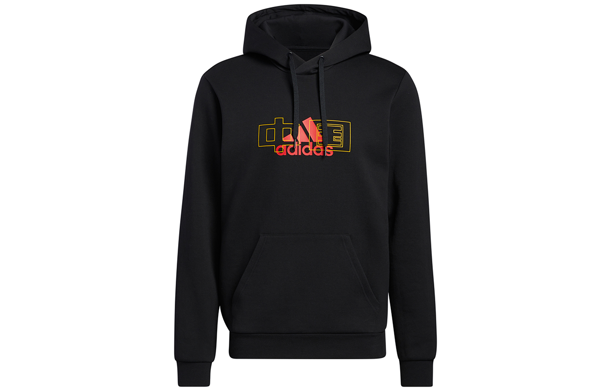 adidas Black Hoodie with China Pattern Print HF4671
