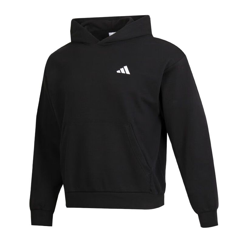 adidas Black Hoodie with Color-Block Logo - Casual Sports & Breathable Wear JN6765