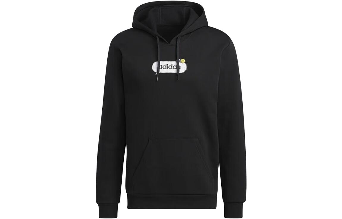adidas Black Hoodie with Embroidered Lettering HK6756