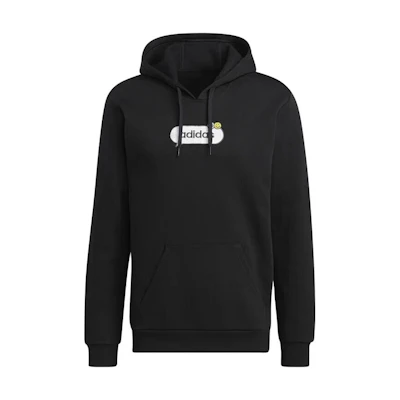 adidas Black Hoodie with Embroidered Lettering HK6756