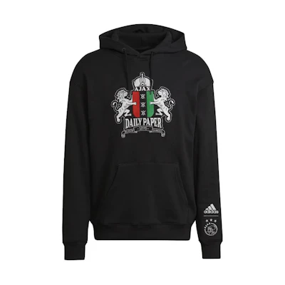 adidas Black Hoodie with Front Logo Graphic Print HI3811