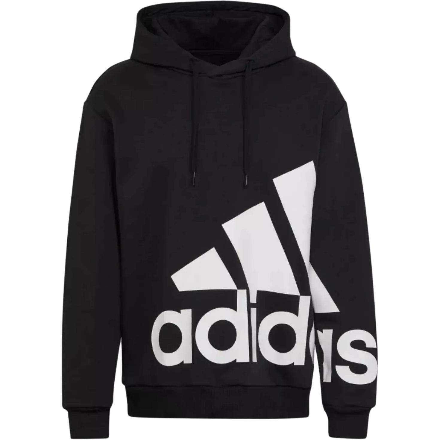 adidas Black Hoodie with Large Logo Print and Drawstrings HL6925