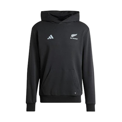 adidas Black Hoodie with Letter Logo Print and Drawstring Design HS5806