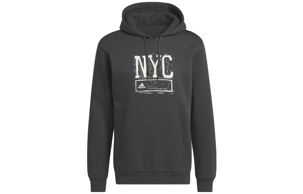 adidas Black Hoodie with Letter Print डिज़ाइन HT3126