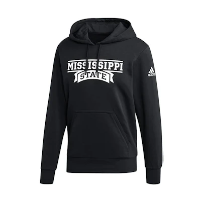 adidas Black Hoodie with Letter Print Design HY2307