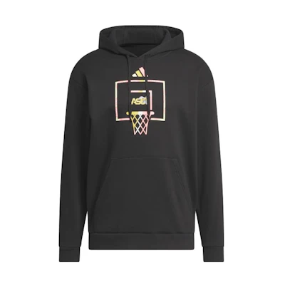 adidas Black Hoodie with Logo Graphic Print IM0957