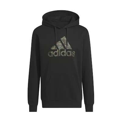 adidas Black Hoodie with Logo Letter Print HS3217