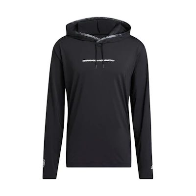 adidas Black Hoodie with Solid Color Letter Print Design HI1383