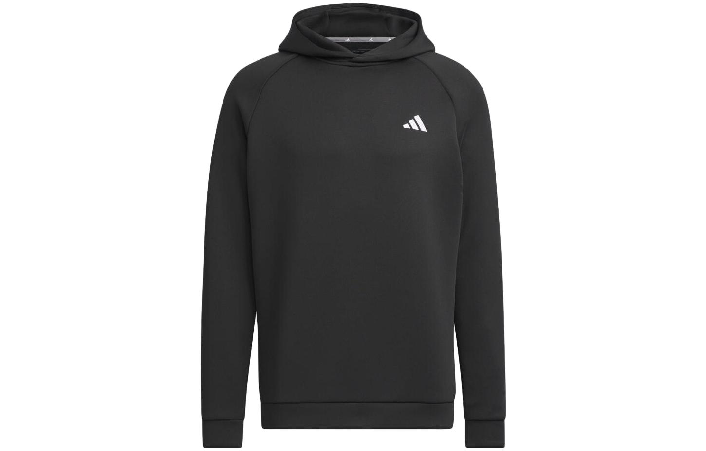 adidas Black Hoodie with Solid Color Logo Print HY0971