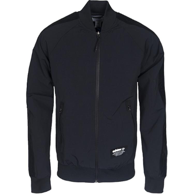 adidas Black Knit Jacket with Logo Print and Fashionable Zip Design BS2574