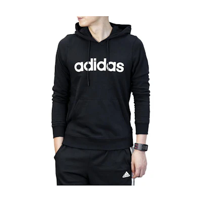 adidas Black Knit Pullover Hoodie Casual Sweatshirt CW2471