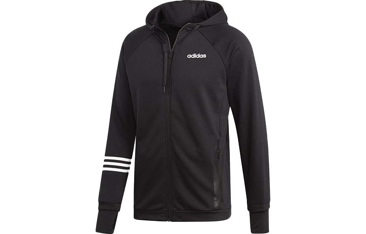 adidas Black Knit Training Hoodie Jacket DT8994