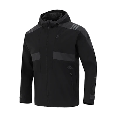 adidas Black Knit Training Hoodie Jacket Sports Casual H40235