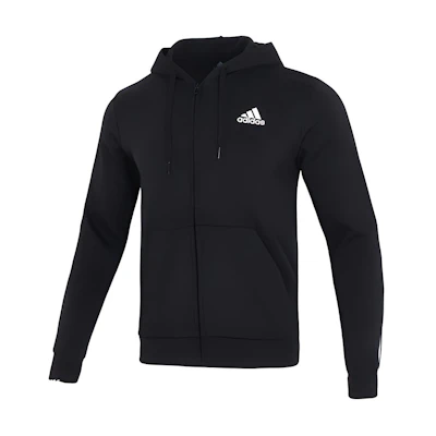 adidas Black Knit Zip-Up Track Jacket Casual Sportswear GS1581