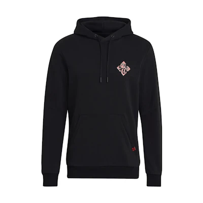 adidas Black Letter Logo Print Pullover Hoodie Long Sleeve GM4579