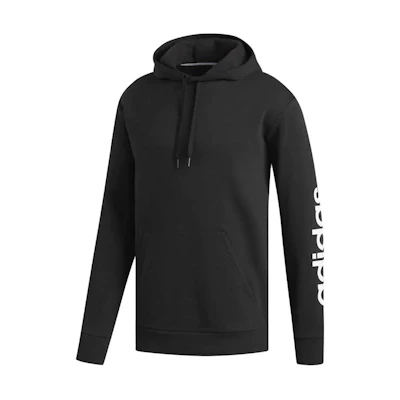 adidas Black Letter Print Drawstring Hoodie Pullover EC0474