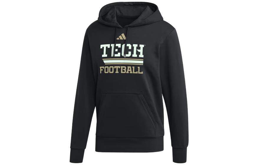 adidas Black Letter Print Hoodie Casual Long-Sleeve Sweatshirt IU2963