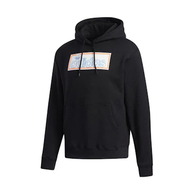 adidas Black Letter Print Pullover Hoodie Sweatshirt GH5245