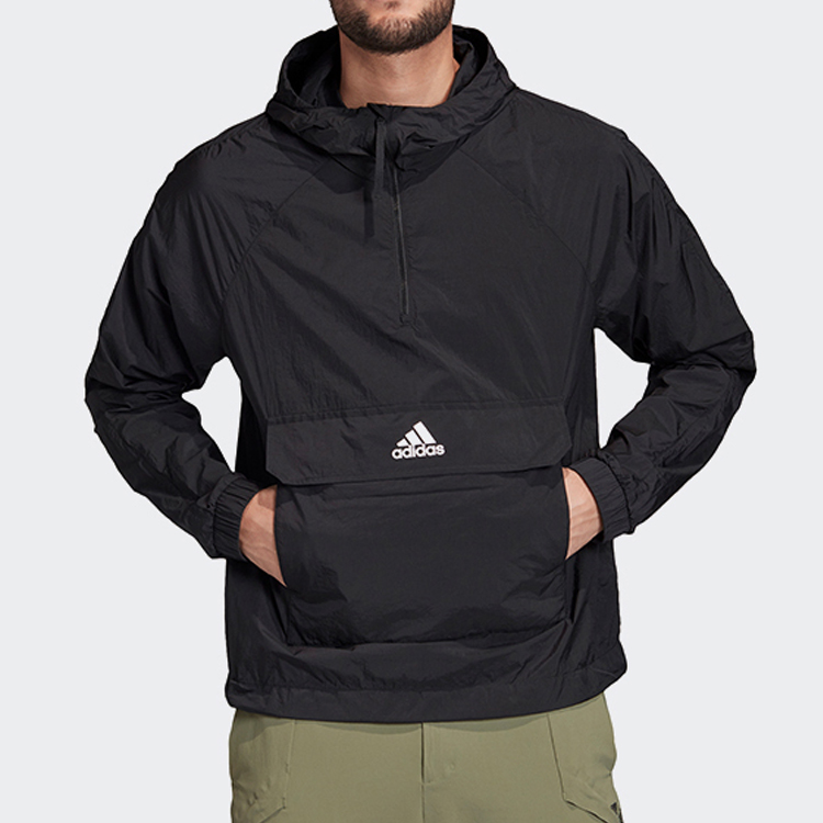 adidas Black Logo Casual Sports Hooded Jacket - Perfect Gift for Him FI0620 圖 4