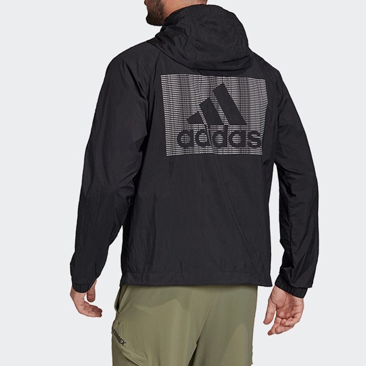 adidas Black Logo Casual Sports Hooded Jacket - Perfect Gift for Him FI0620 圖 5
