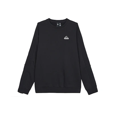 adidas Black Logo Crewneck Fleece Sweatshirt - Oversized & Thick HG1851