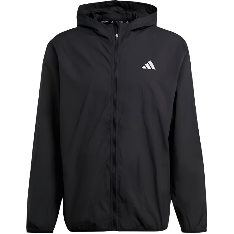 adidas Black Logo Graphic Outdoor Sports Zip-Up Hoodie Jacket IL2286