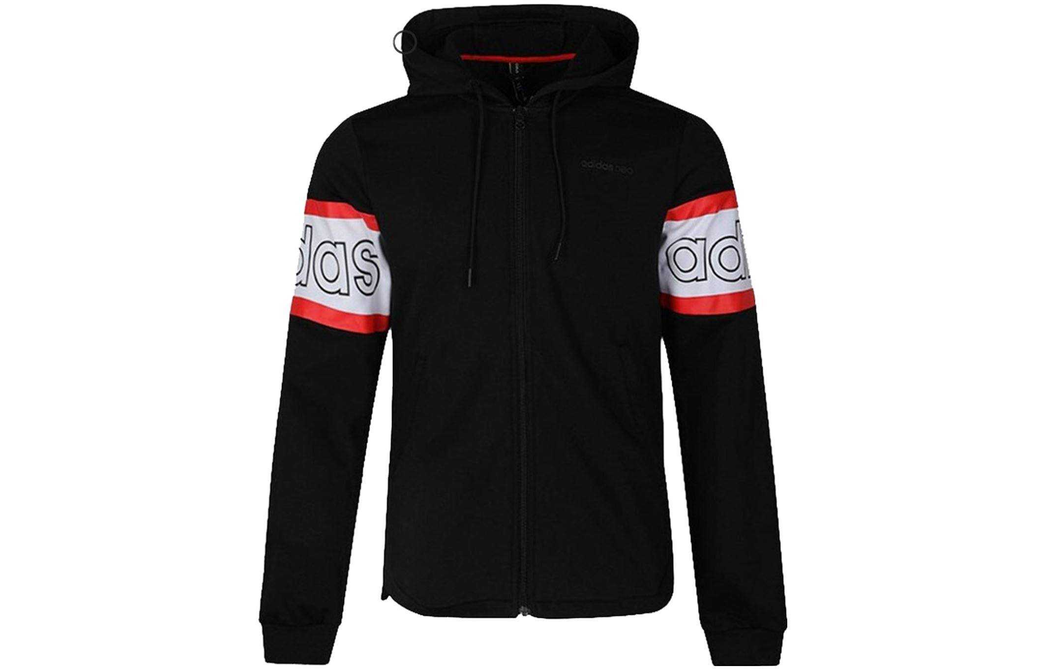 adidas Black Logo Hoodie Casual Jacket EI4349